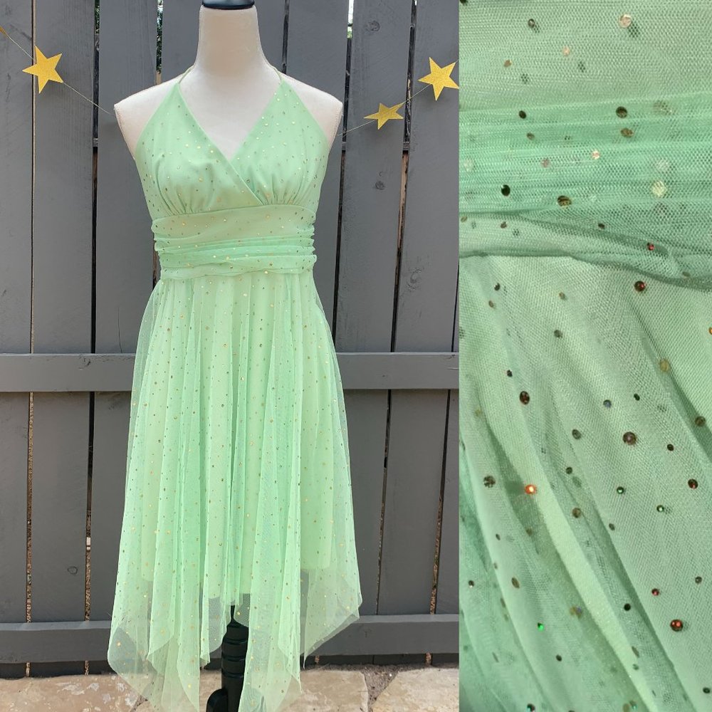 Maria Bonita Womens Dress, M, Fairycore Tinkerbell Sequin Halter Fairy Dress